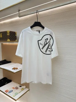 MONCLER T-shirts & Vests Cotton (White-Black) S-L A25202607120670