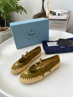 Alternative view of PRADA Boat Shoes & Espadrilles Raffia Suede (Green-Beige) EU35-41 C20202607051563