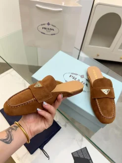 PRADA Slides & Slippers Suede Rubber (Brown) EU35-41 A80202607050745