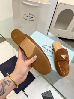 Alternative view of PRADA Slides & Slippers Suede Rubber (Brown) EU35-41 A80202607050745