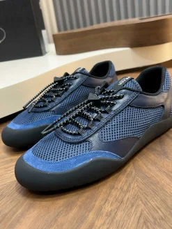 PRADA Sneakers & Trainers Calfskin Leather, Fabric (Blue-Black) EU39-44 C10202607050569