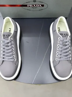 PRADA Sneakers & Trainers Fabric Leather (Gray-White-Black) EU38-44 C00202607051504