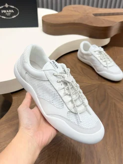 Alternative view of PRADA Sneakers & Trainers Mesh-Leather (White) C10202607050566