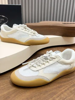 PRADA Sneakers & Trainers Mesh Suede (White-Brown) EU39-44 C10202607050571