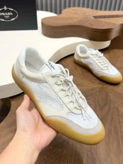 Alternative view of PRADA Sneakers & Trainers Mesh Suede (White-Brown) EU39-44 C10202607050571