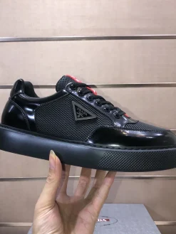 PRADA Sneakers & Trainers Patent Leather-Mesh (Black-Red) EU38-45 B80202607051399