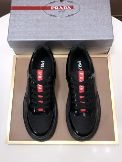 Alternative view of PRADA Sneakers & Trainers Patent Leather-Mesh (Black-Red) EU38-45 B80202607051399
