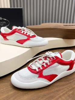 PRADA Sneakers & Trainers Patent Leather & Mesh (White-Red) EU39-44 C10202607050568