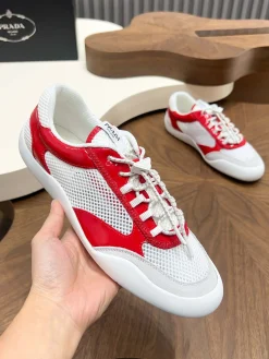 Alternative view of PRADA Sneakers & Trainers Patent Leather & Mesh (White-Red) EU39-44 C10202607050568
