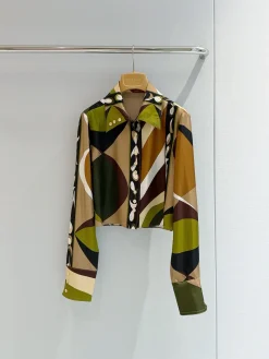 PUCCI Clothing Silk (Brown-Green-Black-White) 36-42 E20202607052450
