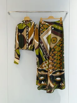 Alternative view of PUCCI Shirts & Polos Silk (Green-Brown-Black-White) 36-42 F20202607052500