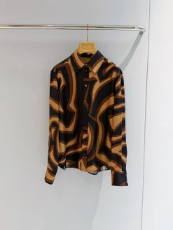 PUCCI Shirts & Polos Silk Twill (Black-Brown-Tan) 36-40 F20202607052501