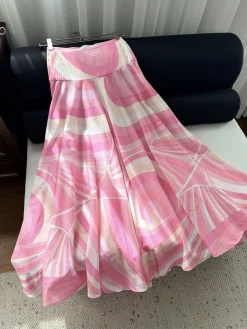 PUCCI Skirts & Dresses Silk (Pink-White) S-XL D15202607052327
