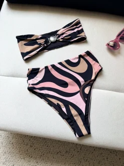PUCCI Swimwear & Beachwear Nylon Elastane (Black-Pink-Brown) S-L B95202607051690