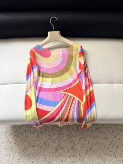 PUCCI T-shirts & Vests Sheer Mesh (Pink-Red-Yellow-Blue-Orange-Green) 36-42 A85202607050619
