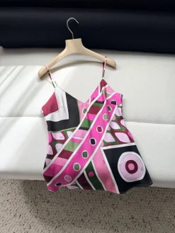 PUCCI T-shirts & Vests Silk (Pink-Green-Black-White) 36-40 C25202607051955