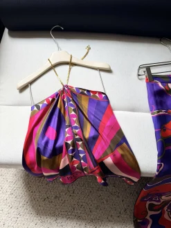 PUCCI T-shirts & Vests Silk (Purple-Pink-Brown-Red) One Size C25202607052540