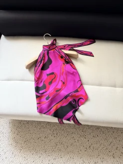 PUCCI T-shirts & Vests Silk Twill (Pink-Black-Red) One Size C25202607052538