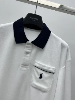 Alternative view of RALPH LAUREN Shirts & Polos Terry Cloth (White-Navy) S-M-L B60202607051328