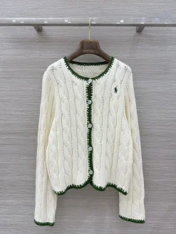 RALPH LAUREN Sweaters & Knitwear Cotton Knit (White-Green) S B65202607051379