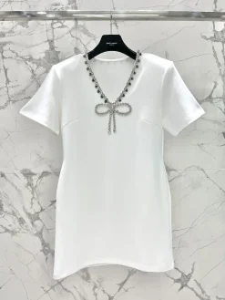Alternative view of SAINT LAURENT Clothing Cotton Blend (White-Blue-Black) S-L B65202607051381