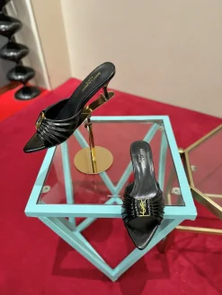 Alternative view of SAINT LAURENT Slides & Slippers Calfskin (Black) EU34-39 B30202607050963