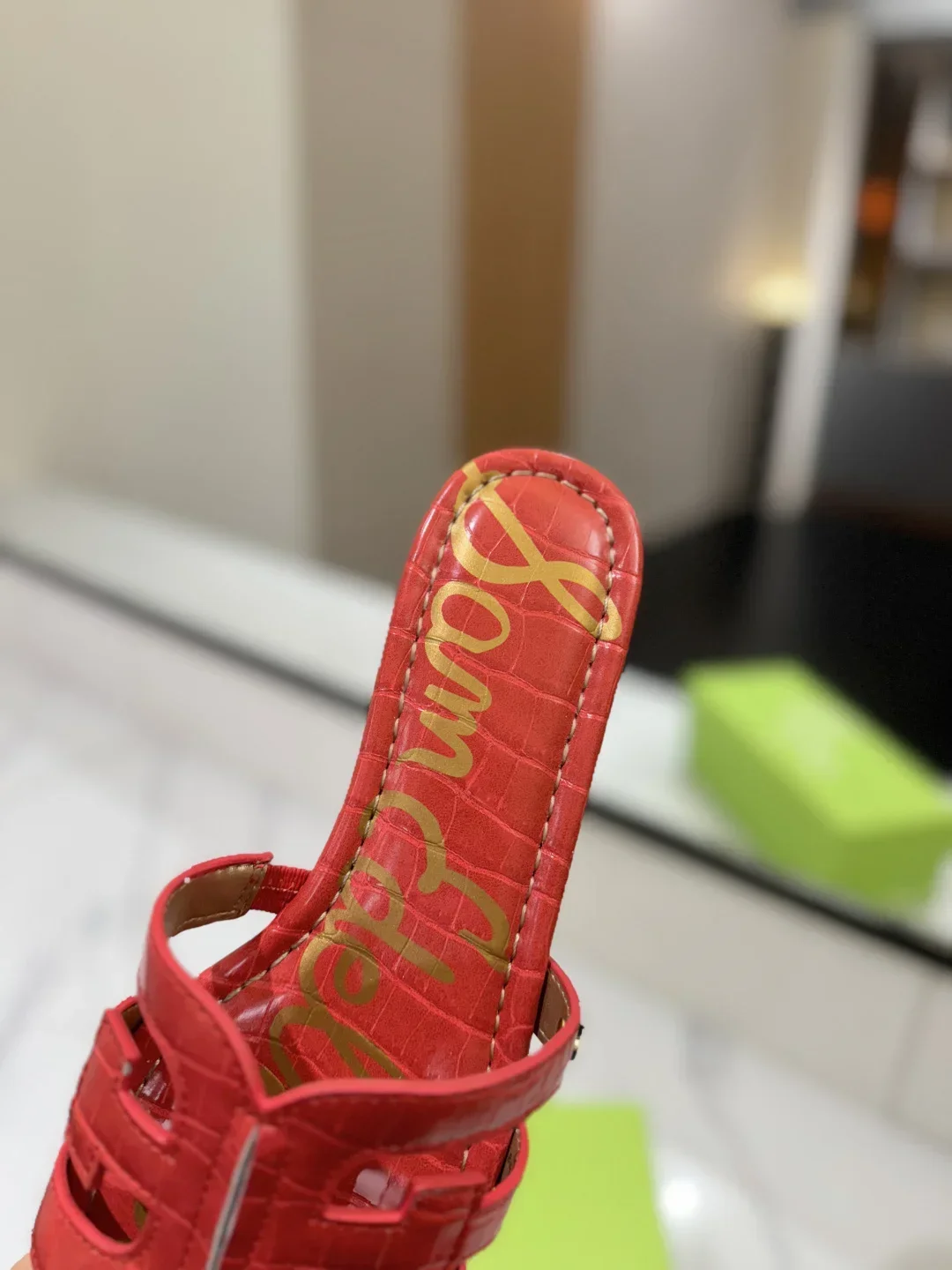 SAM EDELMAN Sandals & Mules Crocodile Leather (Red) EU35-39 A80202607050607 - Image 7