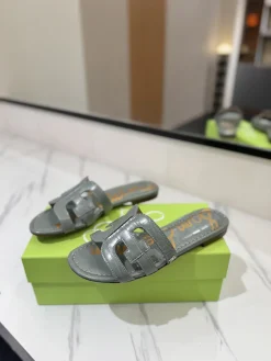 Alternative view of SAM EDELMAN Slides & Slippers Crocodile Leather (Gray) EU35-39 A80202607050606