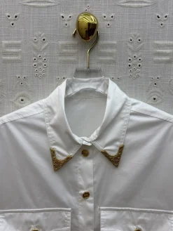 Alternative view of SCHIAPARELLI Shirts & Polos Cotton Blend (White-Gold) S-M-L B95202607051697