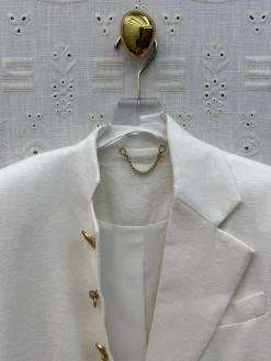 Alternative view of SCHIAPARELLI Suits Linen (White-Gold) S-L D45202607052383