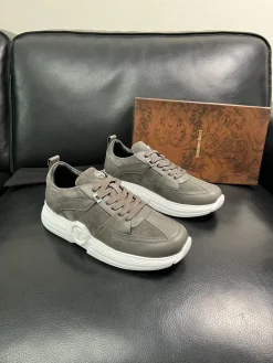 STEFANO RICCI Sneakers & Trainers Calfskin Suede (Gray-White) EU39-45 C20202607051569