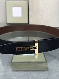 Alternative view of TOM FORD Belts Calfskin Leather (Black-Brown) A70202607050768