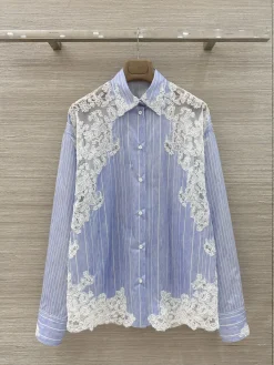 Uncategorized Clothing Cotton-Lace (Blue-White) S-L D25202607052352