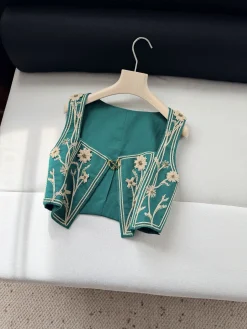 Alternative view of Uncategorized Clothing Fabric (Teal-White-Gold) S-L E15202607052439