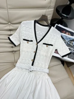 Alternative view of Uncategorized Clothing Knit-Cotton (White-Black) S-M-L D30202607052358
