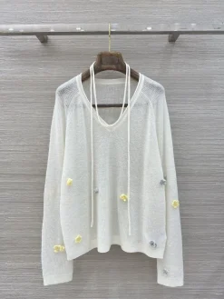 Uncategorized Clothing Knit (White-Yellow-Silver) S-L B60202607051337