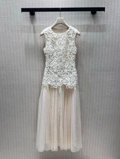 Uncategorized Clothing Lace-Tulle (White-Beige) S-M-L D05202607052296