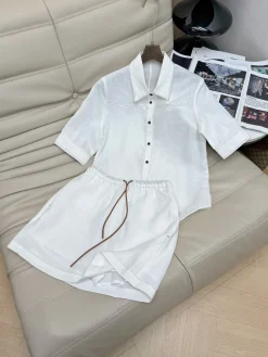 Uncategorized Clothing Linen (White-Brown) S-L B85202607051162