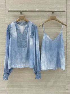 Alternative view of Uncategorized Clothing Silk, Denim (Blue-White) S E55202607052456