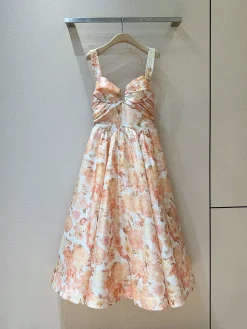 Uncategorized Clothing Silk Linen Organza (Orange-White-Pink) S-XL F40202607052504