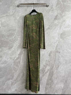 Uncategorized Clothing Silk Spandex (Green-Pink) S-XL F15202607052494