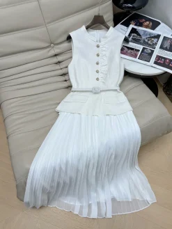 Uncategorized Clothing Tweed-Chiffon (White) S-L C70202607052203