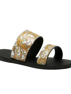 VERSACE Sandals & Mules Calfskin Rubber (Black-White-Gold) EU35-43 A60202607050704