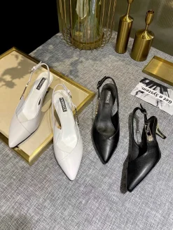 VERSACE Sandals & Mules Calfskin (White-Black) EU35-42 A90202607050796