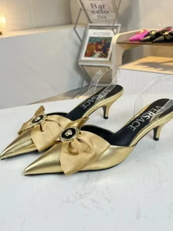Alternative view of VERSACE Sandals & Mules Metallic Leather (Gold-Black-Clear) EU35-42 A90202607050793
