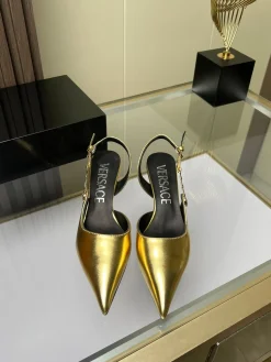 VERSACE Sandals & Mules Metallic Leather (Gold) EU35-42 A90202607050794