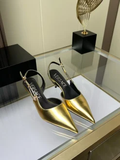 Alternative view of VERSACE Sandals & Mules Metallic Leather (Gold) EU35-42 A90202607050794