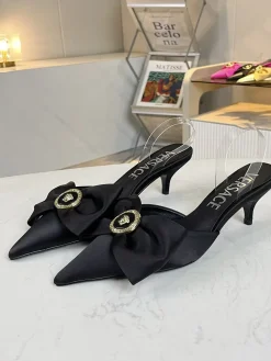 Alternative view of VERSACE Sandals & Mules Silk, PVC (Black) EU35-42 A90202607050799