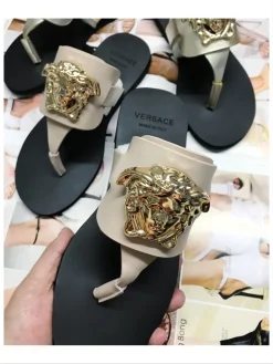 Alternative view of VERSACE Shoes Calfskin Leather (Beige-Black-Gold) EU35-43 A50202607050688