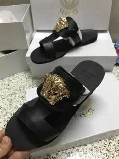 Alternative view of VERSACE Slides & Slippers Calfskin (Black) EU35-43 A50202607050691